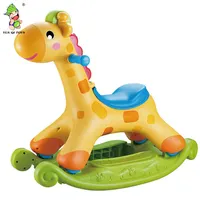 Jouet de conduite pour enfants, girafe en plastique, intéressant, voiture à bascule, animal avec musique légère, 2 en 1