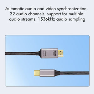 Vente en gros USB-C vers <span class=keywords><strong>HDMI</strong></span> 8K 60Hz câble <span class=keywords><strong>adaptateur</strong></span> mâle vers mâle 48Gbps 8K USB Type C vers 8K <span class=keywords><strong>HDMI</strong></span> câble convertisseur pour téléphone mobile <span class=keywords><strong>mac</strong></span> - Product Image 5