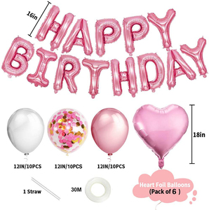 51 <span class=keywords><strong>Pack</strong></span> Party Favors Joyeux <span class=keywords><strong>Anniversaire</strong></span> Bannière, Feuille D'hélium Coeur Ballon Globos Al Por Mayor pour Filles <span class=keywords><strong>Anniversaire</strong></span>, Décoration De Mariage - Product Image 2