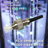 Connecteur de fibre optique noir FC 0,9 mm, garantie 1 an, pour cordon de brassage extérieur FTTH FTTA, non assemblé