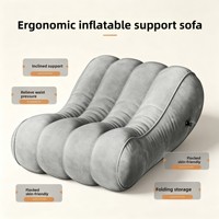 Canapé gonflable floqué InnerBloom, design moderne minimaliste, en forme de coin, pour chambre et extérieur