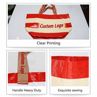 Sac de shopping en PP tissé laminé recyclé et réutilisable avec logo personnalisé, poignée doublement brodée, idéal pour les boutiques de détail et les cadeaux