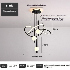 Nordique haut de gamme lustre lampe pour salon chambre fer Restaurant télécommande lustres pendentif lumières décor à la maison - Product Image 4