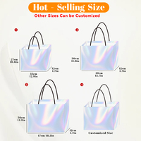 Bolso de Mano Brillante Laminado con Láser, No Tejido, con Logotipo Personalizado, Reutilizable, Iridiscente, de Moda, Tamaño Personalizado, Fabricación en Línea Directa de Fábrica, OEM