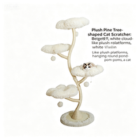 Arbre à chat de luxe grand format en bois massif écologique et sisal, tour d'escalade et griffoir, design Halloween pour usage intérieur