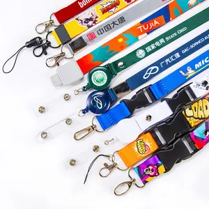 Custom Gedrukt Designer Lanyard Voor Sleutels Full Color Ontwerp Badge Houder Personeel Kaarten Houder