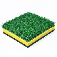 Tapis d'entraînement de golf robuste de couleur jaune pour practice de frappe, 1500x1500mm, 30mm d'épaisseur, en nylon et caoutchouc