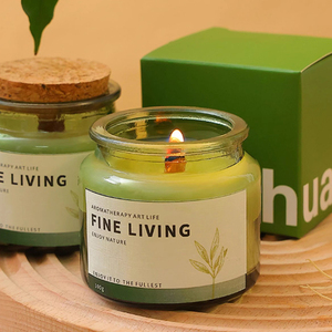 Bán Buôn Tùy Chỉnh Deluxe Màu Xanh Lá Cây Với Nút Chai Nến Container Công Suất Nhỏ Nến Thủy Tinh Lọ - Product Image 4