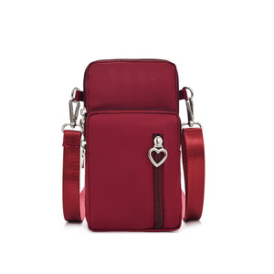 Mini Bolsa de Nylon para Teléfono Celular, con Cierre de Cremallera, Correa para el Cuello, Portátil, Monedero, Bolso para Teléfono, Unisex, Bandolera - Product Image 1