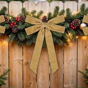 Attaches personnalisées pour guirlandes de Noël, grands nœuds en velours réutilisables pour couronnes de Noël, pour décorations de balustres intérieures et extérieures - Product Image 4
