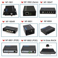 NuFiber PSE/PD EOC POC POE NF-9801PSE/PD Extensor Ethernet sobre Coaxial de 300m, Conversor RJ45 a Coaxial, CCTV IP