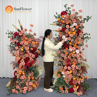 Arche de fleurs artificielles pour mariage Sunwedding avec support en métal, fleurs en soie, couleur personnalisée, solution tout-en-un