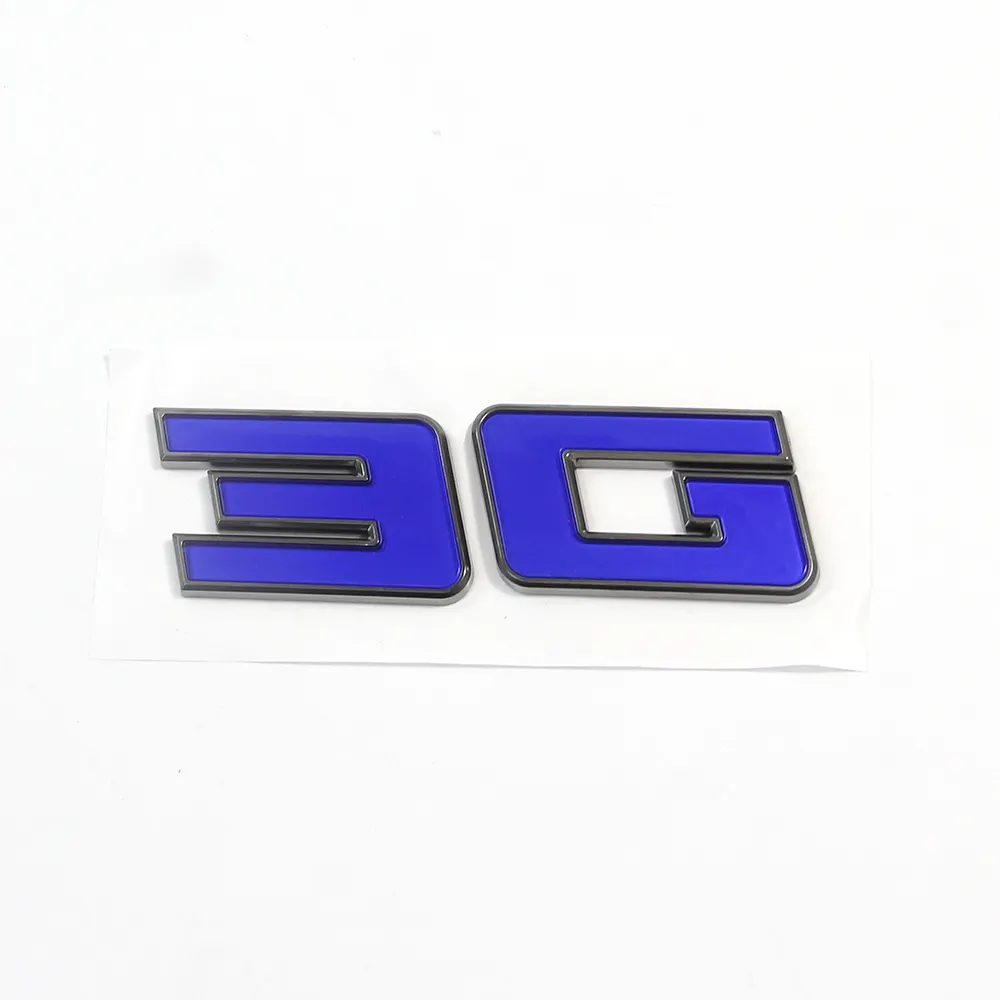 High Quality Popular 3d Car Decoration Stickers Blue Numbers Letters Combination Brand Waterproof metal stickers for cars