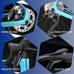 Vélo de route à perte en fibre de carbone 24 vitesses Winspace vélo de route 105 R7170 Di2 Racer Bike en fibre de carbone pour la course - Product Image 6