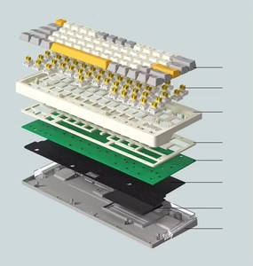사용자 정의 빌드 63 키 개스킷 키보드 RGB 백라이트 세 가지 모드 공장 가격 핫 스왑 가능한 기계식 게임용 키보드 - Product Image 4
