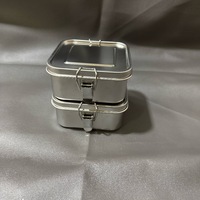 Boîte à lunch carrée en acier inoxydable 304 de 750 ml, boîte bento étanche pour le stockage des aliments, idéale pour le bureau, les trajets domicile-travail, le camping en plein air