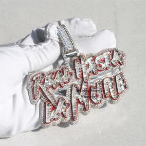 Real Hasta La Muerte Passダイヤモンドテスター3 "エナメル塗装VVS MoissaniteダイヤモンドアイスアウトキューバンリンクラッパージュエリーカスタムPe - Product Image 4