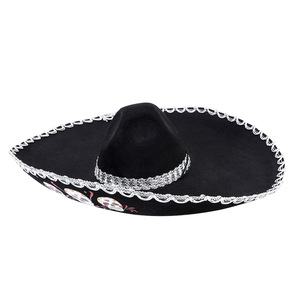 Cappello Grande Stile Messicano con Teschi per Spettacoli, Carnevale, in Poliestere, Protezione Solare e Antivento - Product Image 3