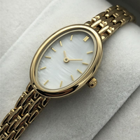 Montres de luxe pour femmes, acier inoxydable de haute qualité, mouvement japonais, cadran personnalisé en perles, montres vintage à la mode en or pour femmes