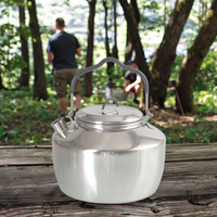 Camping en plein air Bouilloire En Acier Inoxydable Poignée Camping Hung Pot Portable Cafetière Pique-Nique Cuisinière 1L Théière Cuisson Accessoire