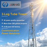 Tour de télécommunication tubulaire à 3 pieds en acier, personnalisée OEM/ODM, pour la couverture des réseaux de signalisation à distance et des données