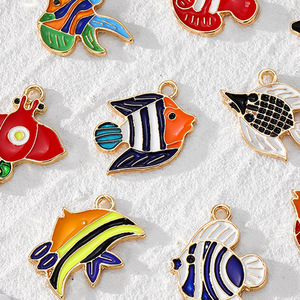 Ciondolo Fai-da-Te in Lega Smaltata a Forma di Pesce Tropicale, Graziosi Charm di Animali Marini - Product Image 2