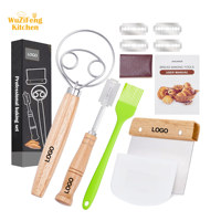 Kit de démarrage pour levain, outils de boulangerie : lame à pain, racloir de banc, brosse à pâtisserie, fouet à pâte à crochet, panier de levage