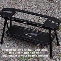 Table pliante tactique de camping en plein air, en alliage d'aluminium, mobilier d'extérieur portable, table de pique-nique et de barbecue relevable, table de plage