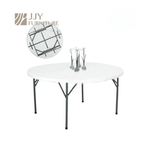 JJY-ZDZ-G001 Offre Spéciale 4ft 5ft 6ft banquet table ronde pliante en plastique pour événements mariage table à manger ronde en plastique