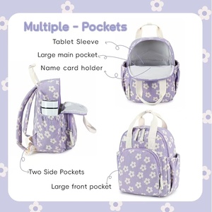 BSCI Usine En Gros Directement Fille Côtelé Coton Impression Conception Mignon 12 Pouces Préscolaire <span class=keywords><strong>Maternelle</strong></span> Sacs À Dos - Product Image 4