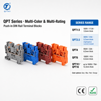 Bloc de bornes sur rail DIN QPT-2.5 2,5 mm² 800 V 24 A, connexion à ressort enfichable, connecteur de fil traversant AWG 26-12