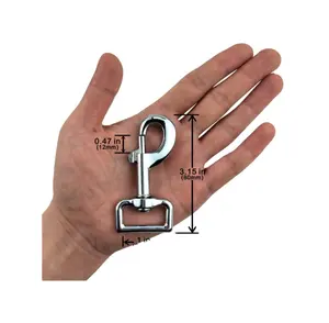 OEM重型铬触发狗钥匙链，用于连接宠物皮带项圈线束钱包带旋转按扣钩