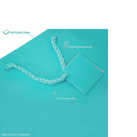 Logo personnalisé Design Premium Turquoise emballage fête d'anniversaire cadeaux festifs Mini bijoux sacs en papier et boîtes