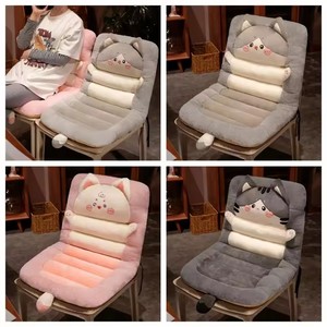 Coussin de <span class=keywords><strong>chaise</strong></span> d'hiver mignon chat Coussin de bureau et de siège de voiture <span class=keywords><strong>Protection</strong></span> de la taille et du dos Coussin de <span class=keywords><strong>dossier</strong></span> en velours doux Coussin de chambre à coucher Tatami - Product Image 2