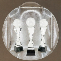 Trophée en verre cristal transparent de luxe gravé et personnalisé, étanche, pour événements sportifs, vente en gros