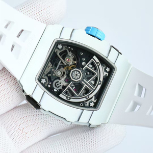 Reloj Mecánico Multifunción Deportivo de Lujo para Hombre, con Caja Blanca, Corona Azul, Rotor de Mariposa y Esqueleto, Resistente al Agua - Product Image 2