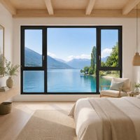 Fenêtre à battant moderne en aluminium 6063 T5 à rupture de pont thermique pour maison, villa, appartement, hôtel et projets de bâtiments commerciaux