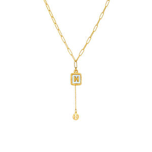 Vente en gros Colliers en acier inoxydable pour femmes Joyeria En's Trendy Bijoux géométriques plaqués or non ternis Hypoallergénique - Product Image 5