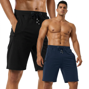 Shorts Bermuda en Coton pour Homme avec Cordon de Serrage, Couleur Unie, Décontractés, pour l'Entraînement, avec Poches, Taille Mi-Haute, Coupe Confortable - Product Image 1