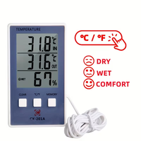 Thermomètre hygromètre numérique pour aquarium CX-201A avec écran LCD pour mesurer la température et l'humidité