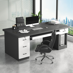 Banco de escritorio de oficina de lujo con cajones de varios niveles 140*60*75cm mesa de ordenador portátil de gran capacidad para cualquier entorno de oficina - Product Image 1