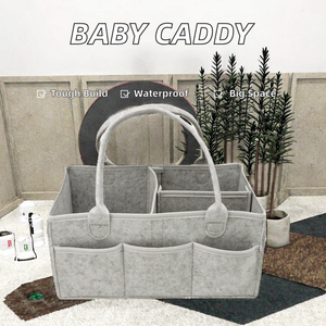 Organisateur de couches pour bébé en feutre durable, grande capacité, design léger, doublure en toile – Rangement pour couches pour nouveau-né, chambre de bébé et voiture - Product Image 2