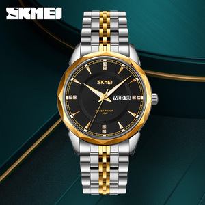 Skmei Men's Stainless Steel Watch Analog Quartz Water Proof 30M Business Casual With Double Calendar Model 9268 - Product Image 1
