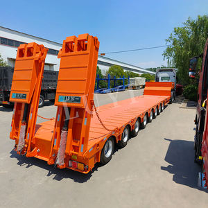 Venta caliente Heavy Duty 8 Axles 120 Tons Lowbed Semi Trailer Escalera hidráulica Contenedor de transporte Lowboy Semi Trailer - Product Image 3