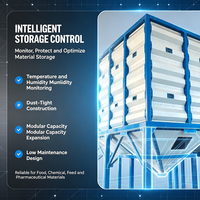 Silo modulaire anti-pontage en acier inoxydable pour système de traitement par dosage de poudres (aliments pour animaux, produits pharmaceutiques, céréales)