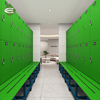 Armoires de rangement pour la remise en forme CARTMAY, ignifuges et étanches, casiers compacts personnalisés en HPL avec serrure à code pour les clubs de sport