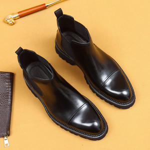 Zapatos Chelsea de Hombre con Cordones y Suela Gruesa de Alta Calidad, Forro de Lana, Cuero Genuino, Estilo Británico Casual de Negocios, Botines - Product Image 4