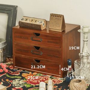 Modern Rectangle <b>Solid</b> <b>Wood</b> Lacquer Five-layer Storage Box Drawer Design Sustainable Home Office <b>Desk</b> Organizer - Product Image 3