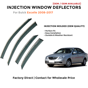 Injection Side Window Deflectors Visor Rain Guards for Buick Excelle 2008-2017 Wind Deflector Auto Accessories - Product Image 2
