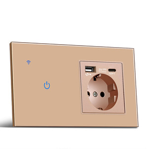 Smart Life Light Switch sensore WiFi Touch Smart 146 WiFi 1 GANG Switch EU presa francese con USB tipo A + <span class=keywords><strong>C</strong></span> Home - Product Image 3